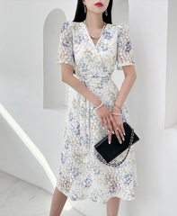 Đầm họa tiết Hàn Quốc 042723