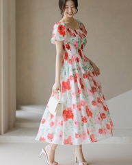 Váy chiffon hoa Hàn Quốc 060741