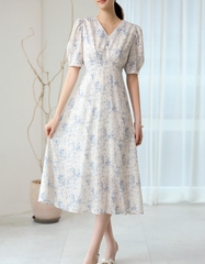 Váy hoa midi Hàn Quốc 061827