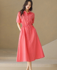 Đầm kẻ Hàn Quốc 062103