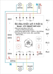 Bộ Điều Khiểu WIFI 4 Thiết Bị HTC-4CH WF-SW- 5VDC
