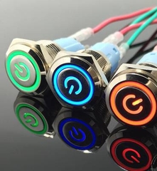 Nút Nhấn Giữ Inox 16mm Màu Đỏ PW-1