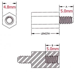 Trụ Đồng Đực - Cái M3- 50mm