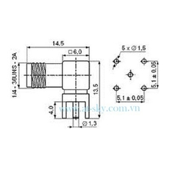 SMA Right Angle Female 15MM