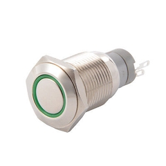 Nút Nhấn Giữ Inox 16mm Màu Xanh Lá PWS-1