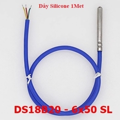 Cảm Biến Nhiệt Độ DL-DS18B20-6x50 SL Dây Silicone Dài 1 Mét