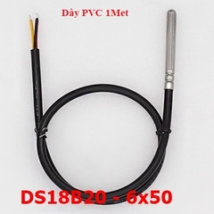 Cảm Biến Nhiệt Độ DL-DS18B20-6x50 PVC Dây PVC Dài 1 Mét