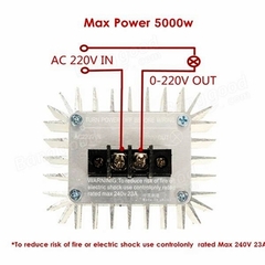 Mạch Chỉnh Điện Áp 220Vac 5000W Dimmer Bx