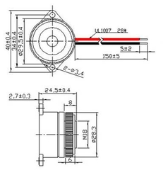 Piezo còi báo động 30 mm