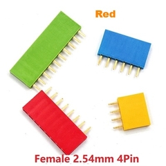 Straight Female Single Row 1*4 Pin Red