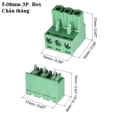 Bộ Terminal 2EDGR 5.08mm 3-Pin Box Chân Thẳng
