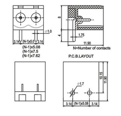 Terminal 2EDG 5.08mm 9-Pin Chân Thẳng
