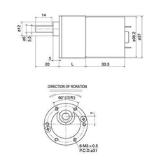 Động cơ mô-tơ 37GB520 12V 250 vòng