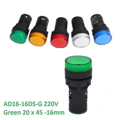 Đèn Báo Nguồn 220VAC AD16-16DS Màu Xanh lá