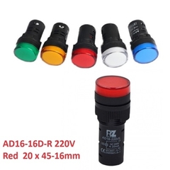 Đèn Báo Nguồn 220VAC AD16-16DS Màu Đỏ