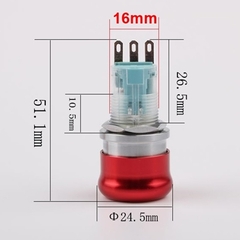 Nút Nhấn Kim Loại Dừng Khẩn Cấp 16mm