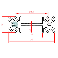 Nhôm giải nhiệt 25*34*12mm