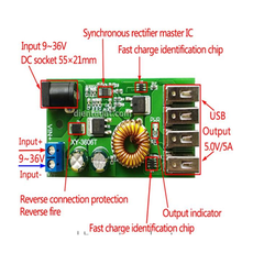 Mạch Nguồn Hạ Áp 4 USB 6A