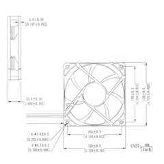 FAN DC12025 5Vdc