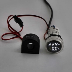 LED Kỹ Thuật Số Đo Điện Áp Và Dòng Điện - 22mm Trắng