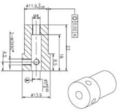 Khớp nối động cơ bánh nhôm 4MM