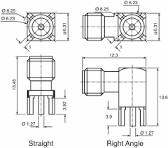 SMA Right Angle Female 12MM