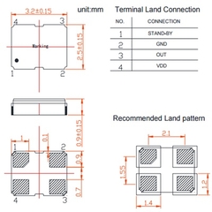 3225 active crystal oscillator OSC 16MHZ