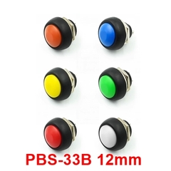 Nút Nhấn Nhả PBS-33B 12mm Màu Vàng