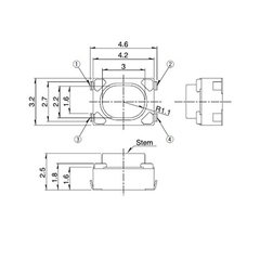 Nút Nhấn 4.3x4.2x2.5mm 4 Chân SMD