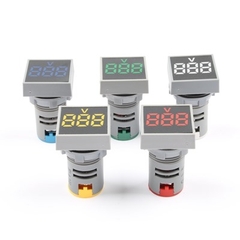 LED Kỹ Thuật Số Đo Điện Áp AC - 22mm Xanh Dương