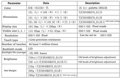 USART HMI 7-inch TJC8048T070_011R X3 Cảm Ứng Điện Trở