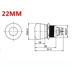 Nút Nhấn Kim Loại Dừng Khẩn Cấp 22mm