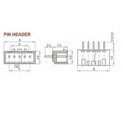Header Đực XH2.54 4-Pin Chân Cong