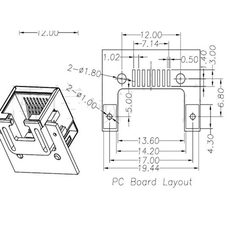 RJ45 SMDSinking board patch horizontal H=8.6mm
