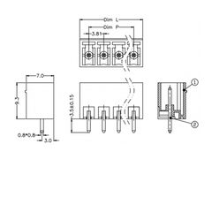 Bộ Terminal 15EDG 3.81mm 3-Pin Chân Thẳng