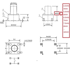 Nút Nhấn 6A 6x6x5mm 4 Chân SMD