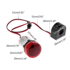 LED Kỹ Thuật Số Đo Điện Áp Và Dòng Điện - 22mm Trắng