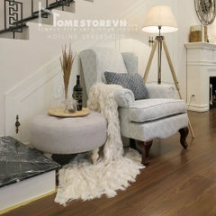 Sofa đơn tay cuộn cổ điển lưng cao - Vải Hoa - SFD11