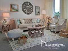 Sofa lưng nút tay vát loe có đinh dài 2m2 - SF15