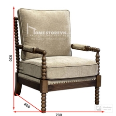 Sofa đơn khung gỗ William - Màu nâu - SFD3N