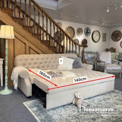 Sofa bed Vintage tay cuộn lưng nút 1m8 - SF27