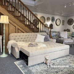 Sofa bed Vintage tay cuộn lưng nút 1m8 - SF27
