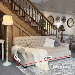 Sofa bed Vintage tay cuộn lưng nút 1m8 - SF27