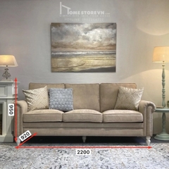 Sofa tay cuộn lưng kép có đinh dài 2m2 - SF3