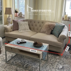 Sofa tay cuộn lưng cong nút dài 2m - SF11