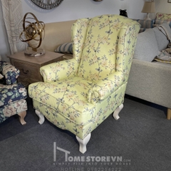 Sofa đơn tay cuộn cổ điển lưng cao - Vải Hoa - SFD11