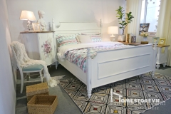 Giường Farmhouse dáng lưng ngang đệm 1m6 - GI4
