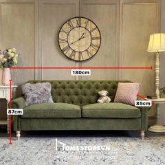 Sofa tay cuộn lưng nút dài 1m8 - SF6