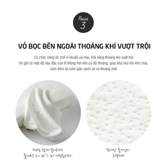 Gối Memory Foam 50D LocknLock HLW114 (62 x 34 x 10 cm) cao su non đàn hồi cao êm ái và hỗ trợ tối ưu cho cổ và vai