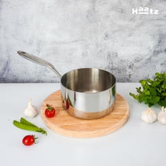 Quánh inox 316 đúc liền khối HAATZ size 16cm| 18cm kèm vung kính dùng mọi loại bếp